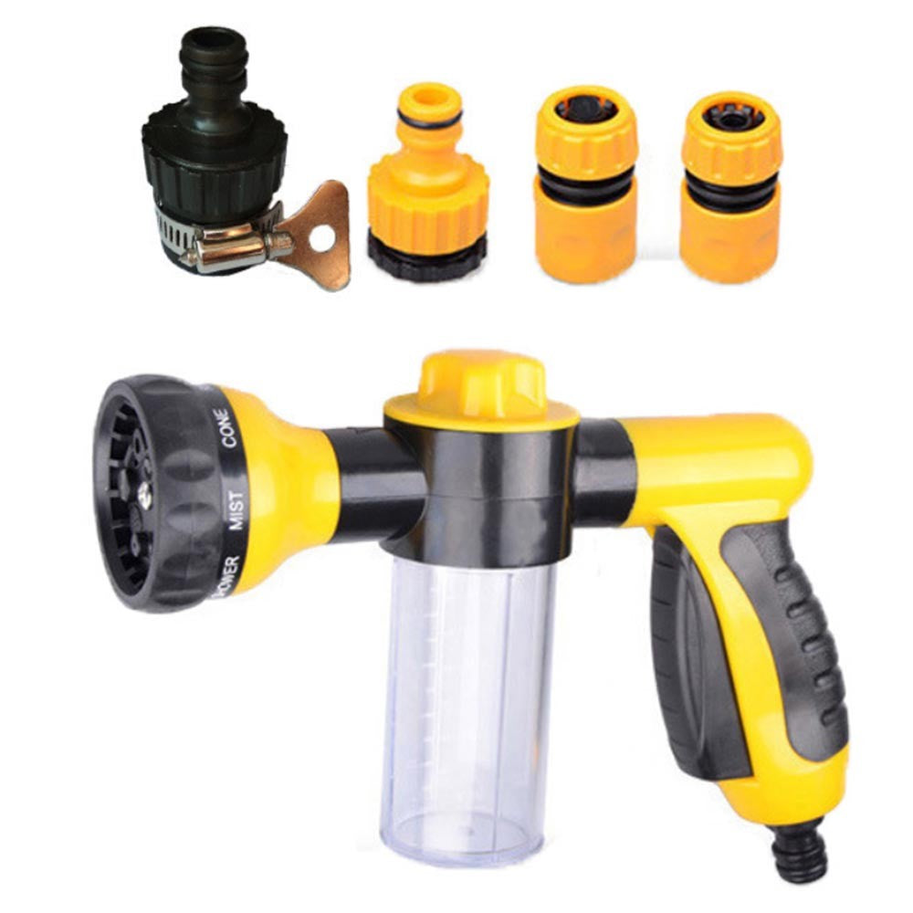 High Pressure Multifunction 8 Patterns Foam Water Sprayer with 4 Water Pipe Joints for Car Cleaning Washing