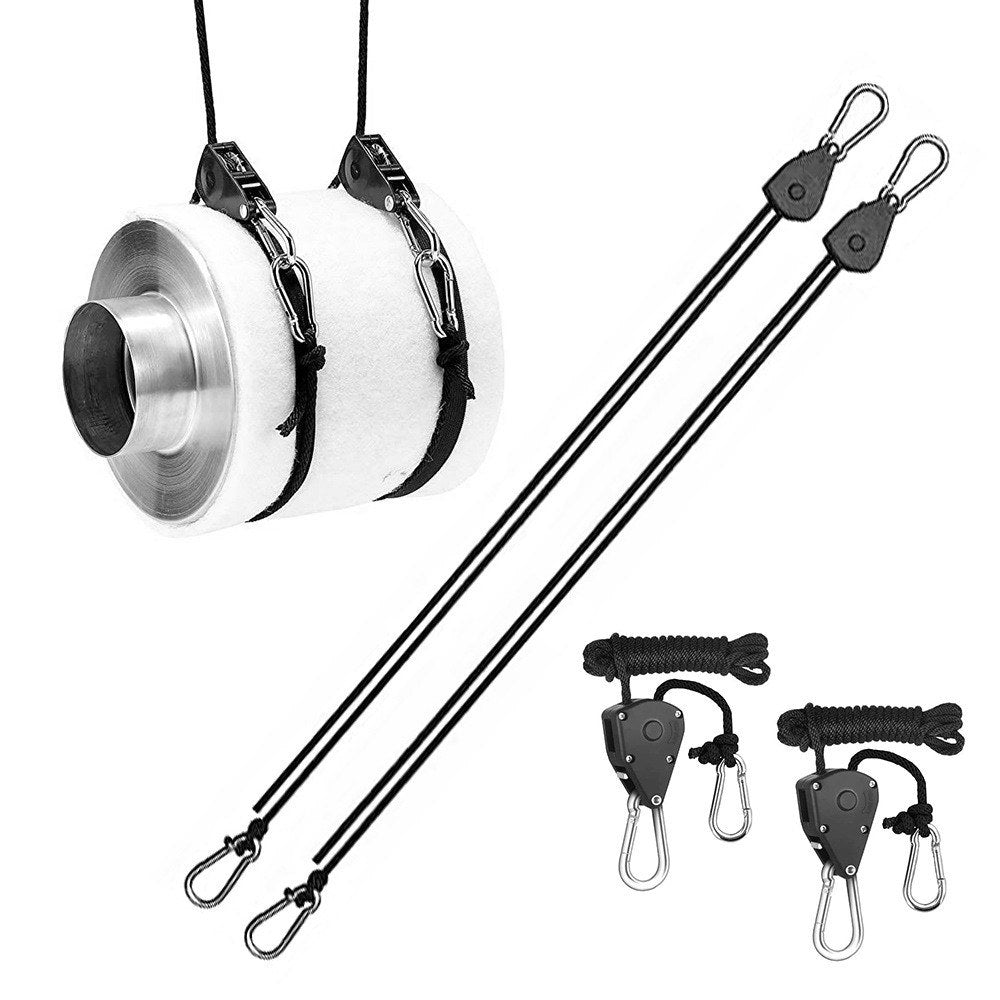 4Pcs Adjustable Heavy Duty Rope Clip Hanger Grow Tent Kit Reinforced Metal Internal Gears Lock Tie Down Strap