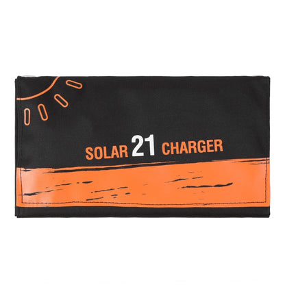 Solar Charger Waterproof 21W Foldable Sun Power Panel Charge Dual USB Ports Portable Power Source for Cell Phone Tablet PC Bank Power