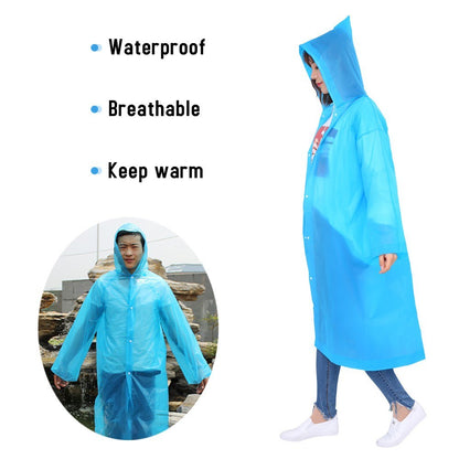 Outdoor Camping Adults Disposable Rain Poncho Emergency Waterproof Raincoat Clear Rain Gear