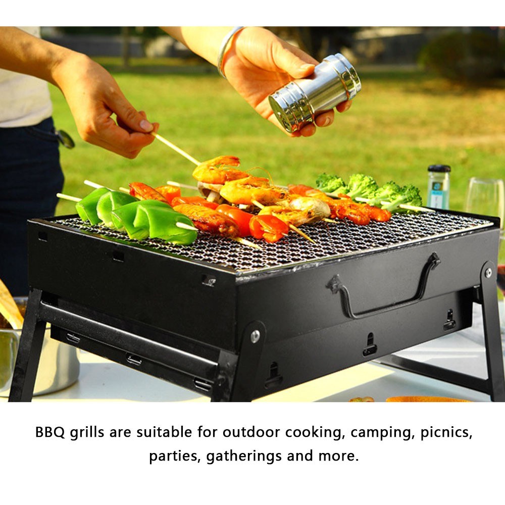 Foldable Charcoal Grill Portable BBQ Grill 13.8x10.6x7.9in for Travel Outdoor Cooking Camping Grill Picnic Patio Backyard