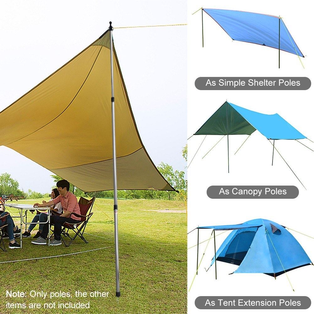 2Pcs Telescoping Tarp Poles Adjustable Tent Poles Lightweight Aluminum Tent Poles Replacement for Camping Backpacking Hammocks Shelters