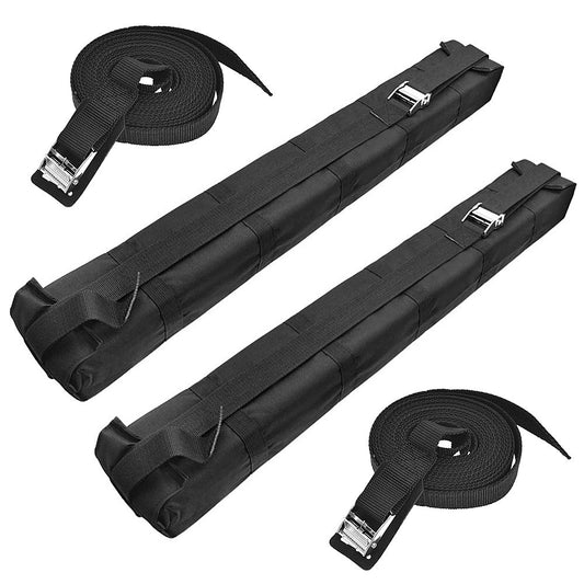 2Pcs Car Soft Roof Rack Pads Luggage Cross Bar Carrier with Adjustable Straps for Kayak Surfboard SUP Canoe