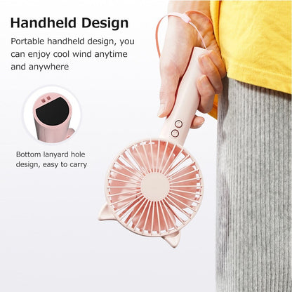 Handheld Portable Fan Battery Operated 3 Speed Personal Fan with Atmosphere Lamp for Travel Office Outdoor