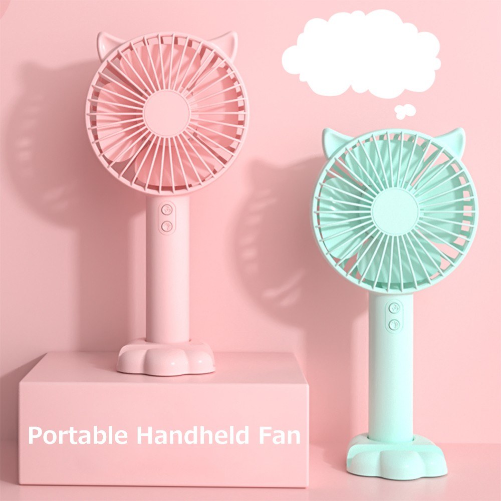 Handheld Portable Fan Battery Operated 3 Speed Personal Fan with Atmosphere Lamp for Travel Office Outdoor