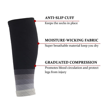 1 Pair for Cycling Mountaineering Marathons Basketball Calf Sleeves Breathable Calf Wraps Shin Protector Socks Leg Socks Calf Braces Footless Running Socks