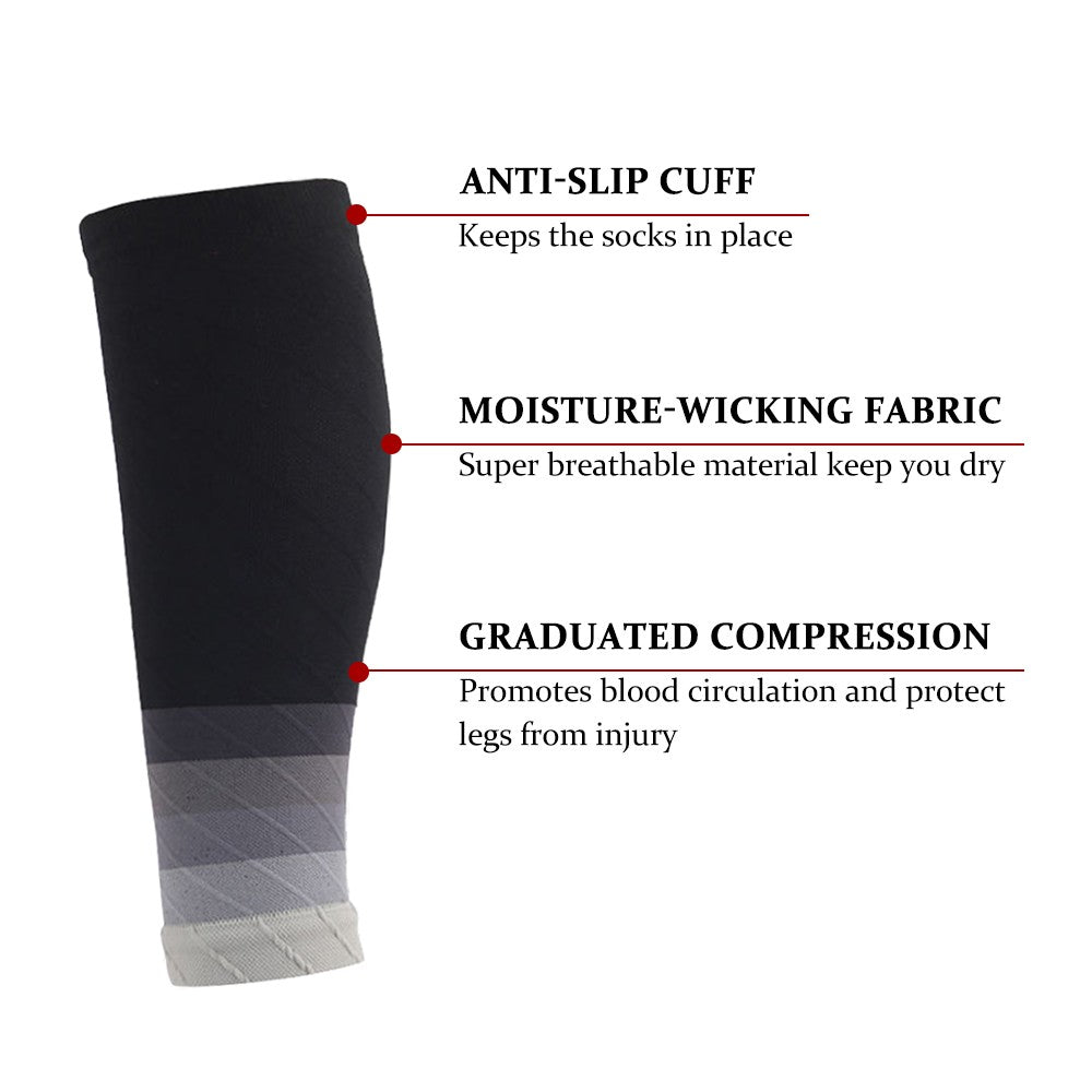 1 Pair for Cycling Mountaineering Marathons Basketball Calf Sleeves Breathable Calf Wraps Shin Protector Socks Leg Socks Calf Braces Footless Running Socks