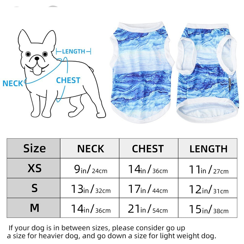 DOGLEMI Pet Summer Cooling Shirt Breathable Vest Puppy Sweatshirt Dog Clothes