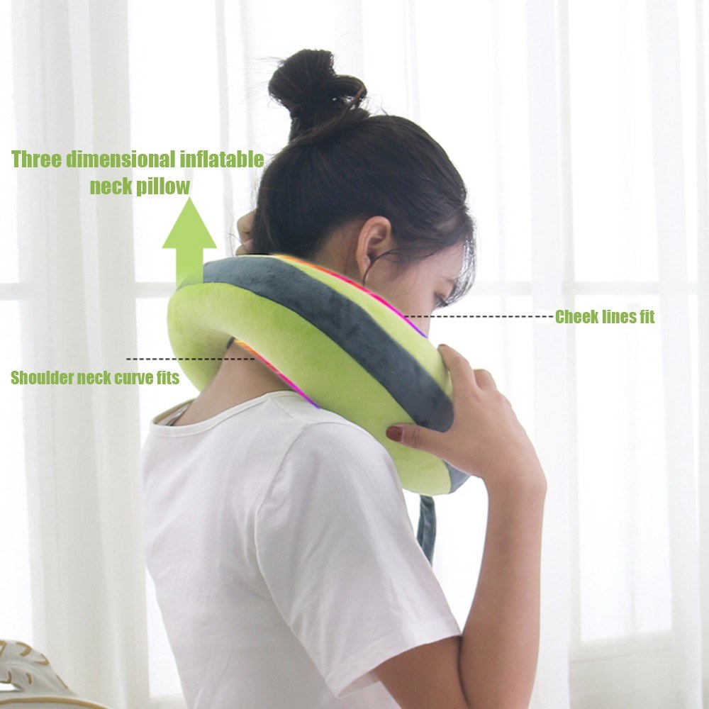 Travel Neck Pillow Inflatable U Shape Headrest Cushion for Travel, Airplane, Business Trip