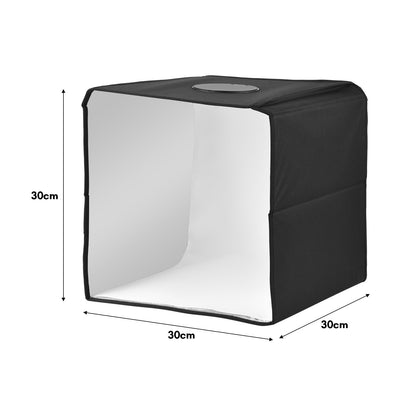 Portable Photo Studio 30 x 30cm/11.8 x 11.8-inch Portable Photo-Box Booth Mini Shooting Tent Kit with 6 Color Photo Backdrops for Product Photography