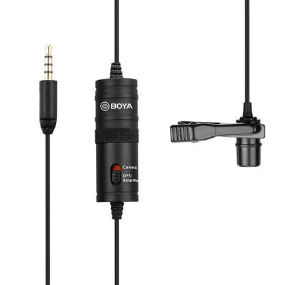 BOYA BY-M1 Microphone Lapel Clip-on Omni-directional Lavalier Condenser Mic with 3.5mm Plug for DSLR Camera Camcorder Smartphone PC