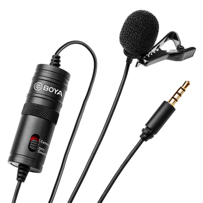 BOYA BY-M1 Microphone Lapel Clip-on Omni-directional Lavalier Condenser Mic with 3.5mm Plug for DSLR Camera Camcorder Smartphone PC