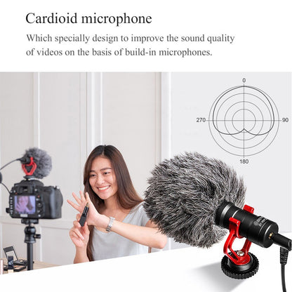 BOYA BY-MM1 Video Microphone Compact Metal Electret Condensor Video Mic 3.5mm Plug Directional Condenser for DSLR Camera, Camcorder, Smartphone, Tablet