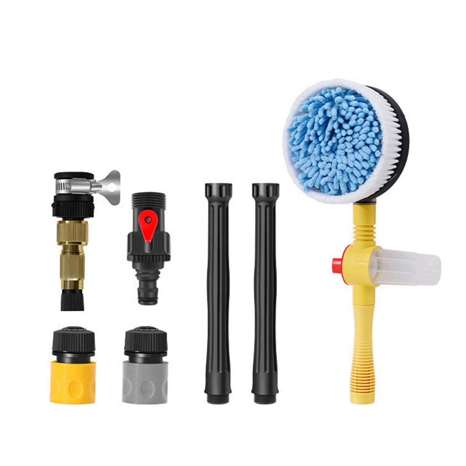 Car Wash Brush High-pressure Foam Car Cleaning Kit 360-degree Spin Car Wash Mop Detachable and Extendable Scrub Brush for Car Home Cleaning and Garden Use