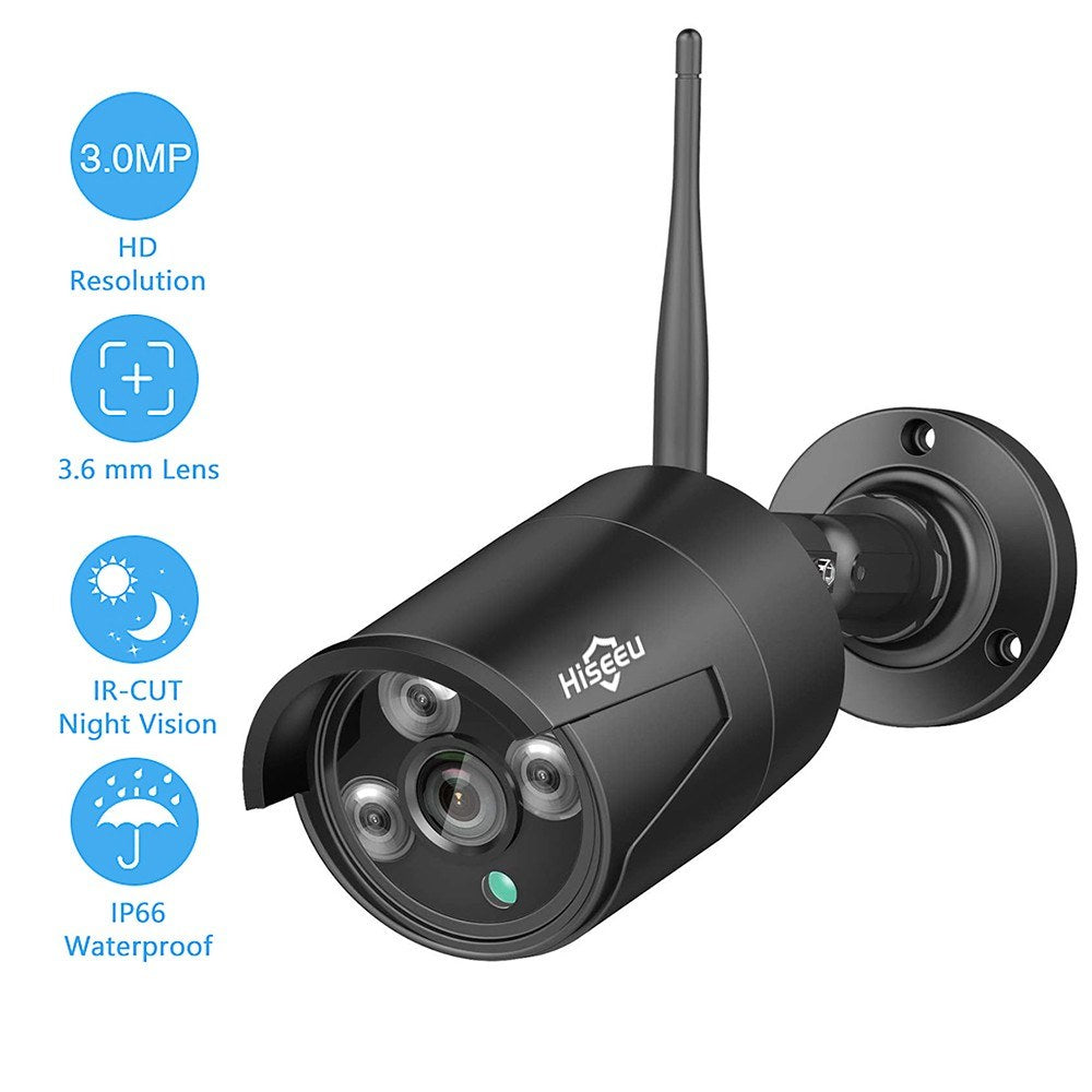 HISEEU 3.0MP IP Camera Security Monitor Camera IP66 Waterproof Surveillance Webcam Devices with Intelligent Motion Detection/Alerts System for Home Office