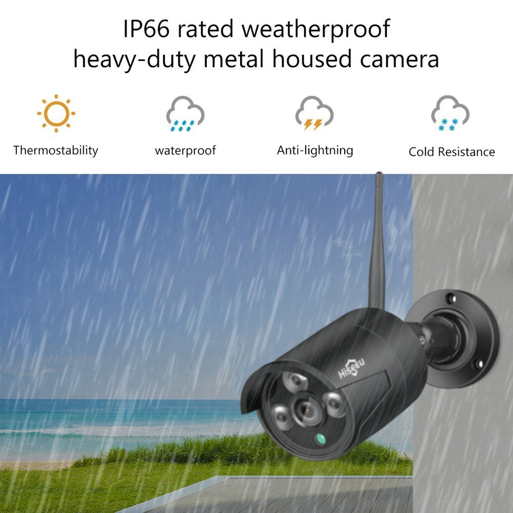 HISEEU 3.0MP IP Camera Security Monitor Camera IP66 Waterproof Surveillance Webcam Devices with Intelligent Motion Detection/Alerts System for Home Office