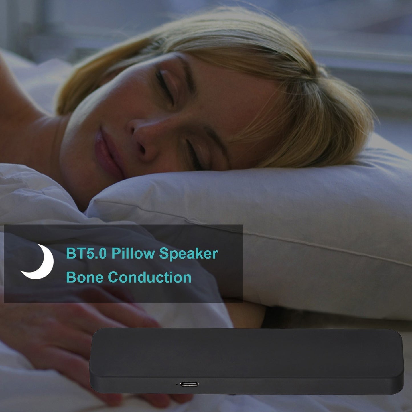 XSLEEP BT5.0 Pillow Speaker Music Box Bone Conduction for Sleeping Rest Sleep Travel Use Soundbar