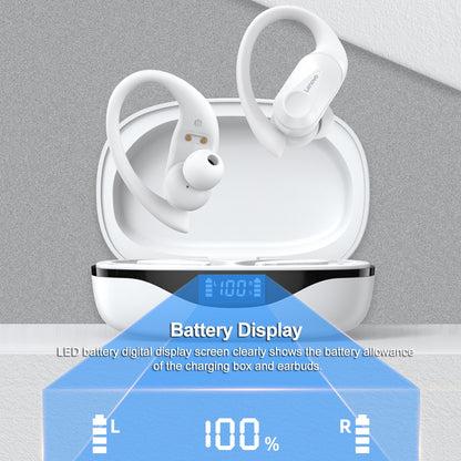 LENOVO LP75 BT5.3 Built-in Mic Ear-hook Sports Headset Sweatproof Earphone In-ear Earbuds with Charging Box