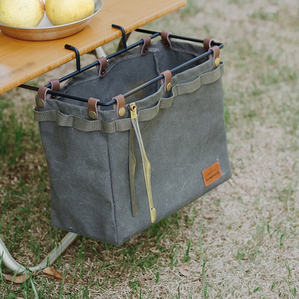 SUNDICK Outdoor Camping Desk Side Hangings Foldable Storage Bag Outdoor Picnic Portable Storage Bag Multifunctional Large Capacity Basket Organizer