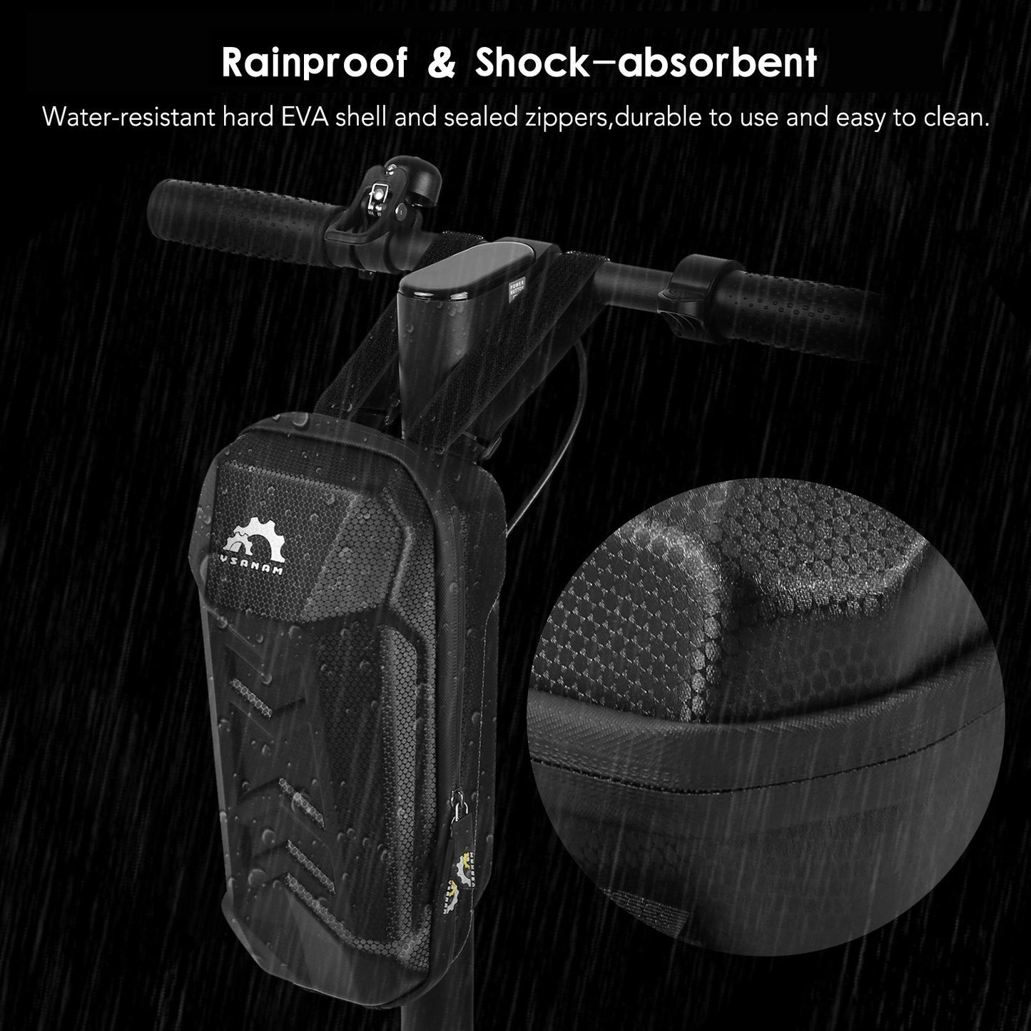 YSANAM Scooter Storage Bag Rainproof Electric Scooter Handlebar Bag with Multifunctional Disc Brake Lock for Kick Scooters Folding Bike Kick Board