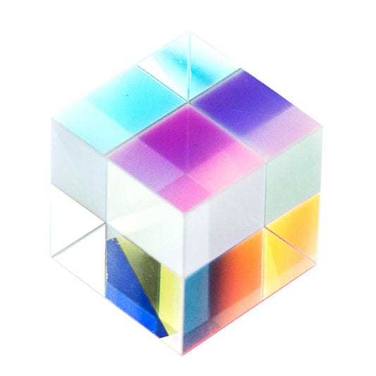 Optical Color Cube Prism 0.8 Inc Multi-Color Toy and Desktop Decor Used for Physics Science Photography Decoration for Adults/Kids