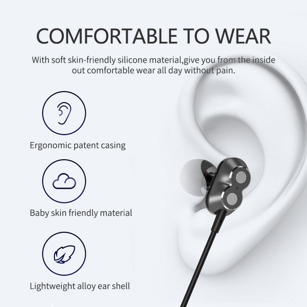 LENOVO HE08 Bluetooth 5.0 Neckband Wireless Headphones Stereo Waterproof Sports Noise Cancelling Earbuds with Mic Compatible with iOS / Android