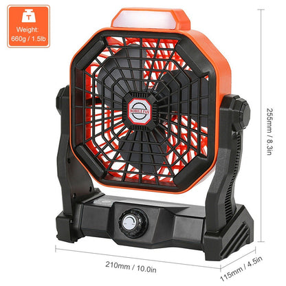 Portable Fan Camping Fan Camping Lantern Ceiling Tent Fan Rechargeable Battery Operated Desk Fan with Light