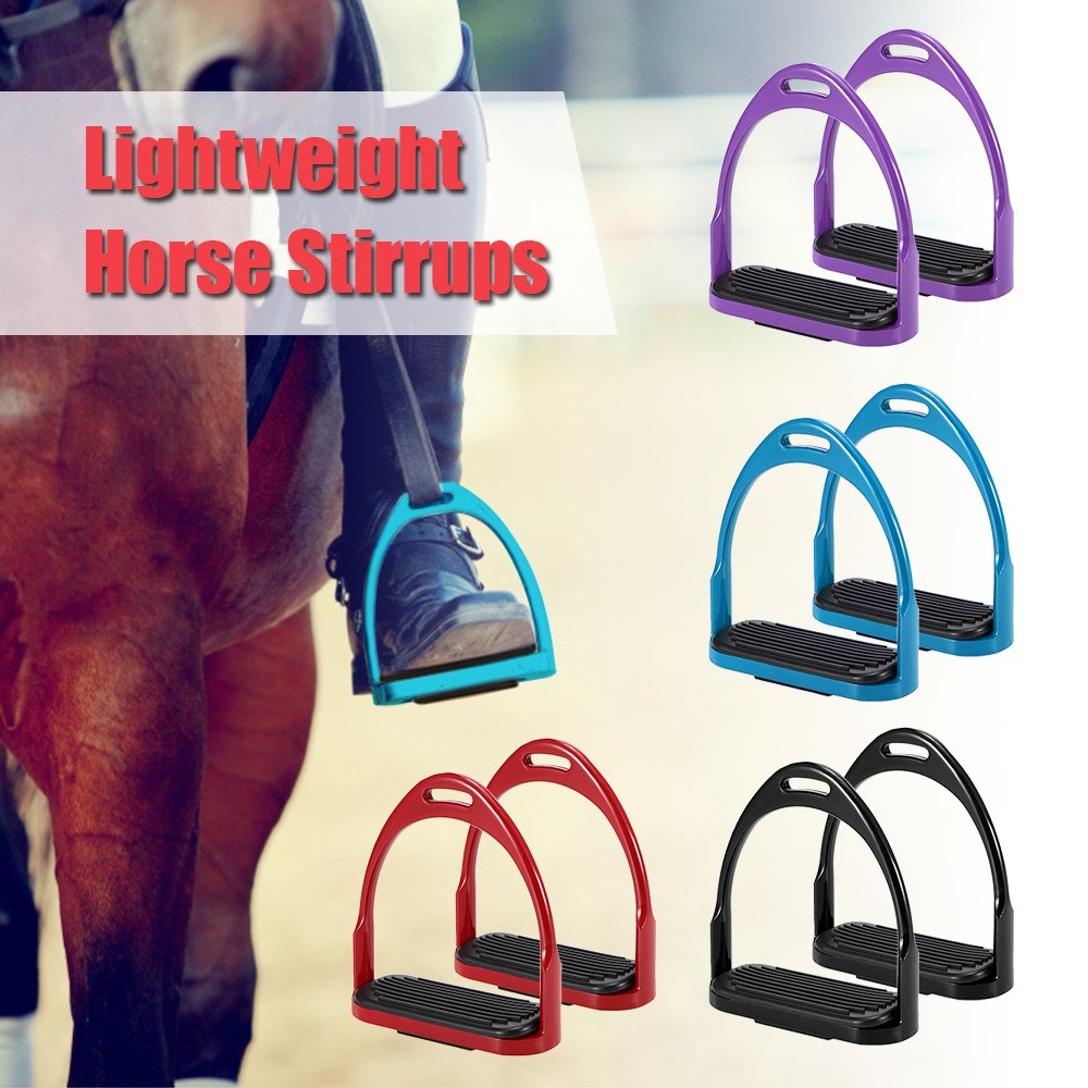 1 Pair Horse Stirrups Aluminum Safety Horse Riding Stirrup Non-Slip Equestrian Stirrups for Saddle