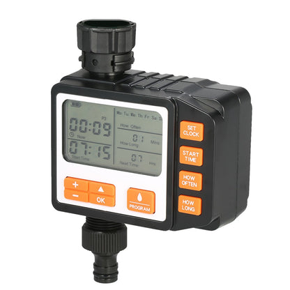 IP65 Waterproof 3 Separate Programs Digital Water Timer 3in Large Screen Hose Timer Sprinkler Timer Single Valve Faucet for Garden Lawn