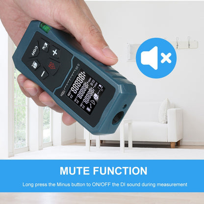 Laser Distance Meter Bubble Level Handheld 1.6-inch LCD Diastimeter Pythagorean Mode Measure Distance Area and Volume