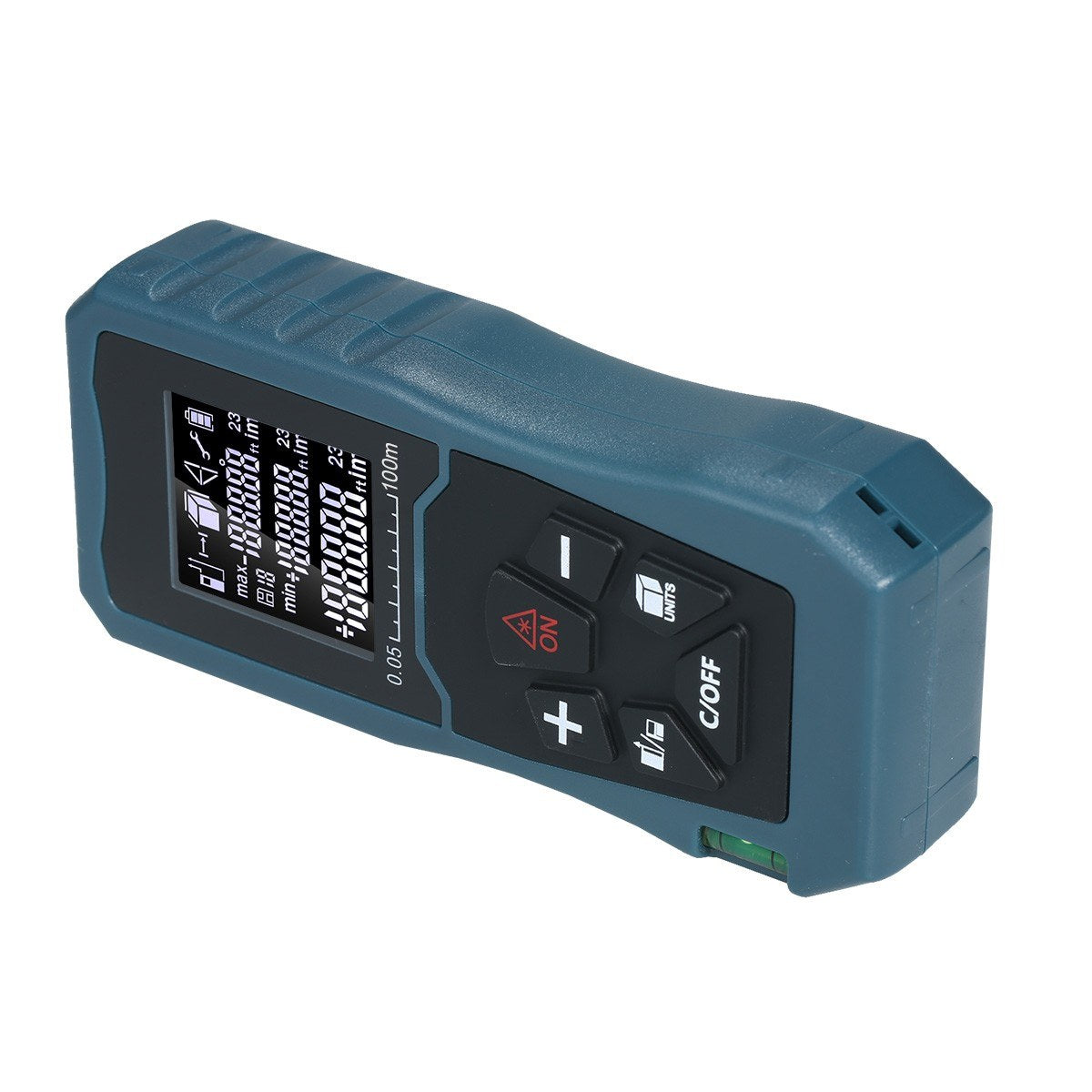 Laser Distance Meter Bubble Level Handheld 1.6-inch LCD Diastimeter Pythagorean Mode Measure Distance Area and Volume