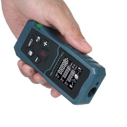 Laser Distance Meter Bubble Level Handheld 1.6-inch LCD Diastimeter Pythagorean Mode Measure Distance Area and Volume