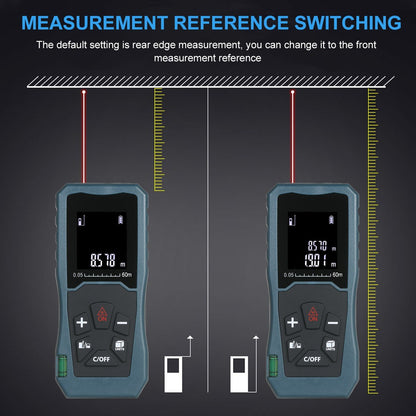 Laser Distance Meter Bubble Level Handheld 1.6-inch LCD Diastimeter Pythagorean Mode Measure Distance Area and Volume