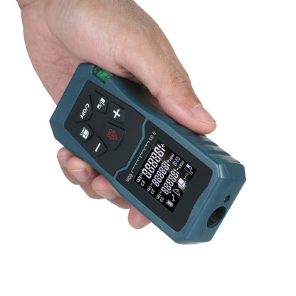 Laser Distance Meter Bubble Level Handheld 1.6-inch LCD Diastimeter Pythagorean Mode Measure Distance Area and Volume