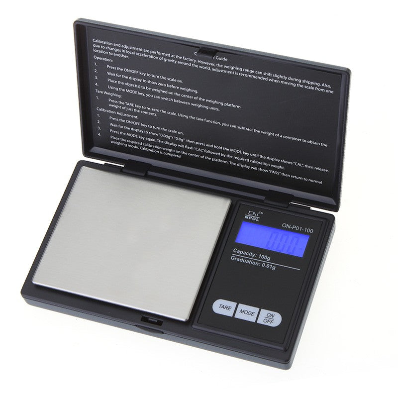 Portable Digital Kitchen Scale High Accuracy Jewelry Weight Measuring Tool 100 / 0.01G LCD Pocket Weighing Electronic Scales