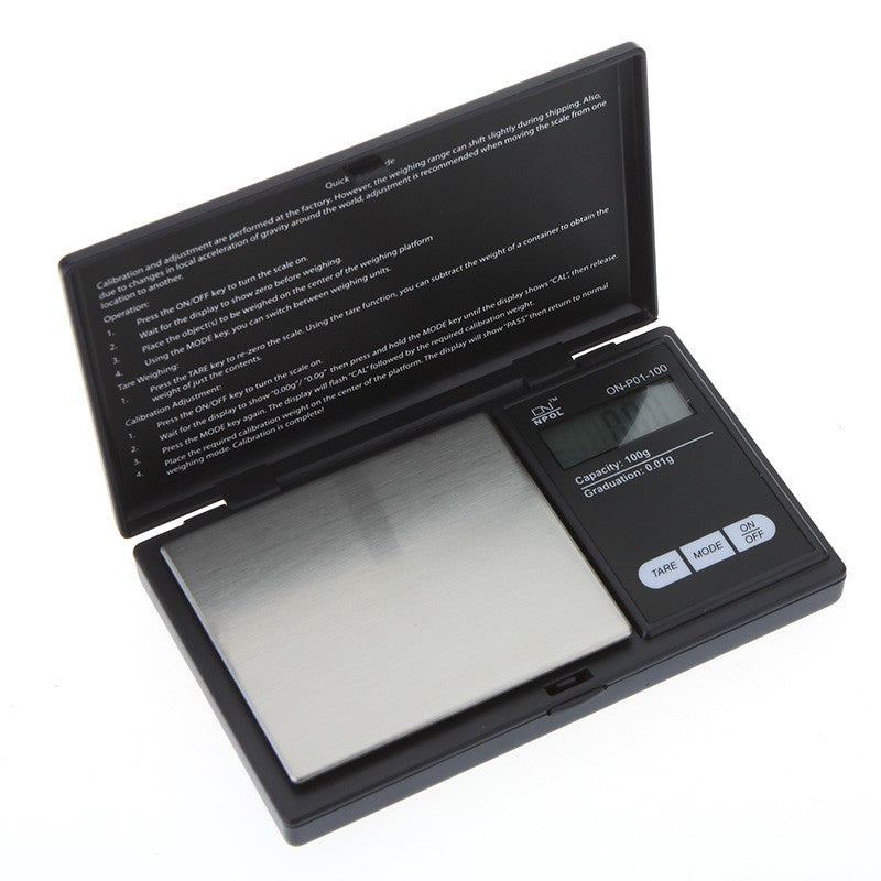 Portable Digital Kitchen Scale High Accuracy Jewelry Weight Measuring Tool 100 / 0.01G LCD Pocket Weighing Electronic Scales