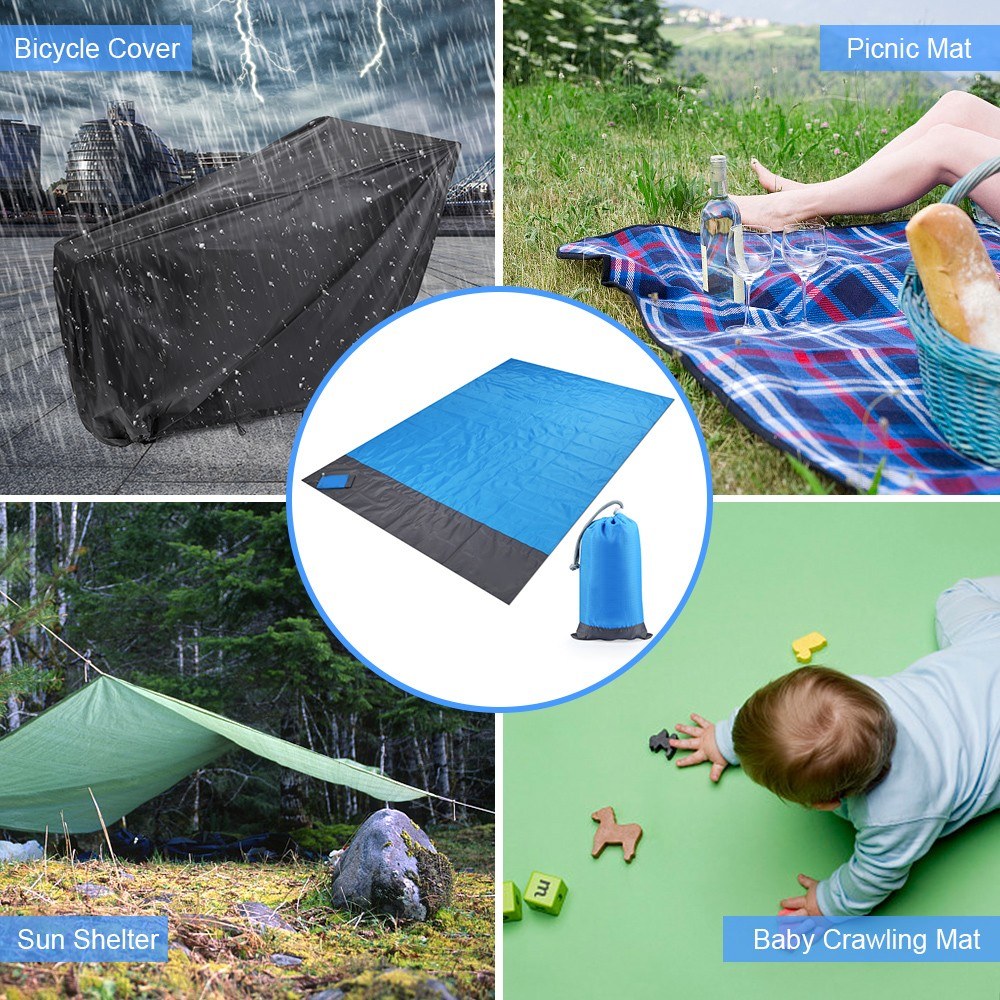 Beach Blanket Sandproof Beach Mat Quick Drying Portable Picnic Sheet for Outdoor Travel