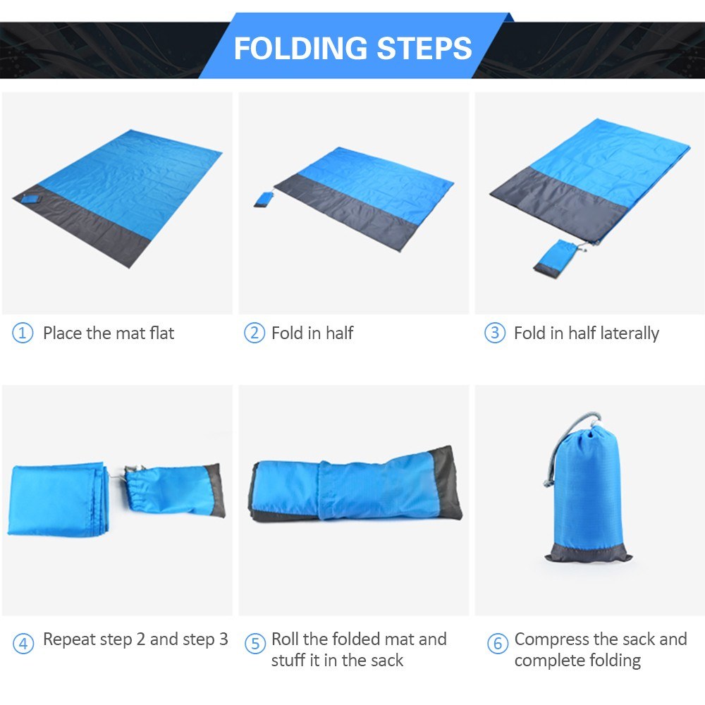 Beach Blanket Sandproof Beach Mat Quick Drying Portable Picnic Sheet for Outdoor Travel