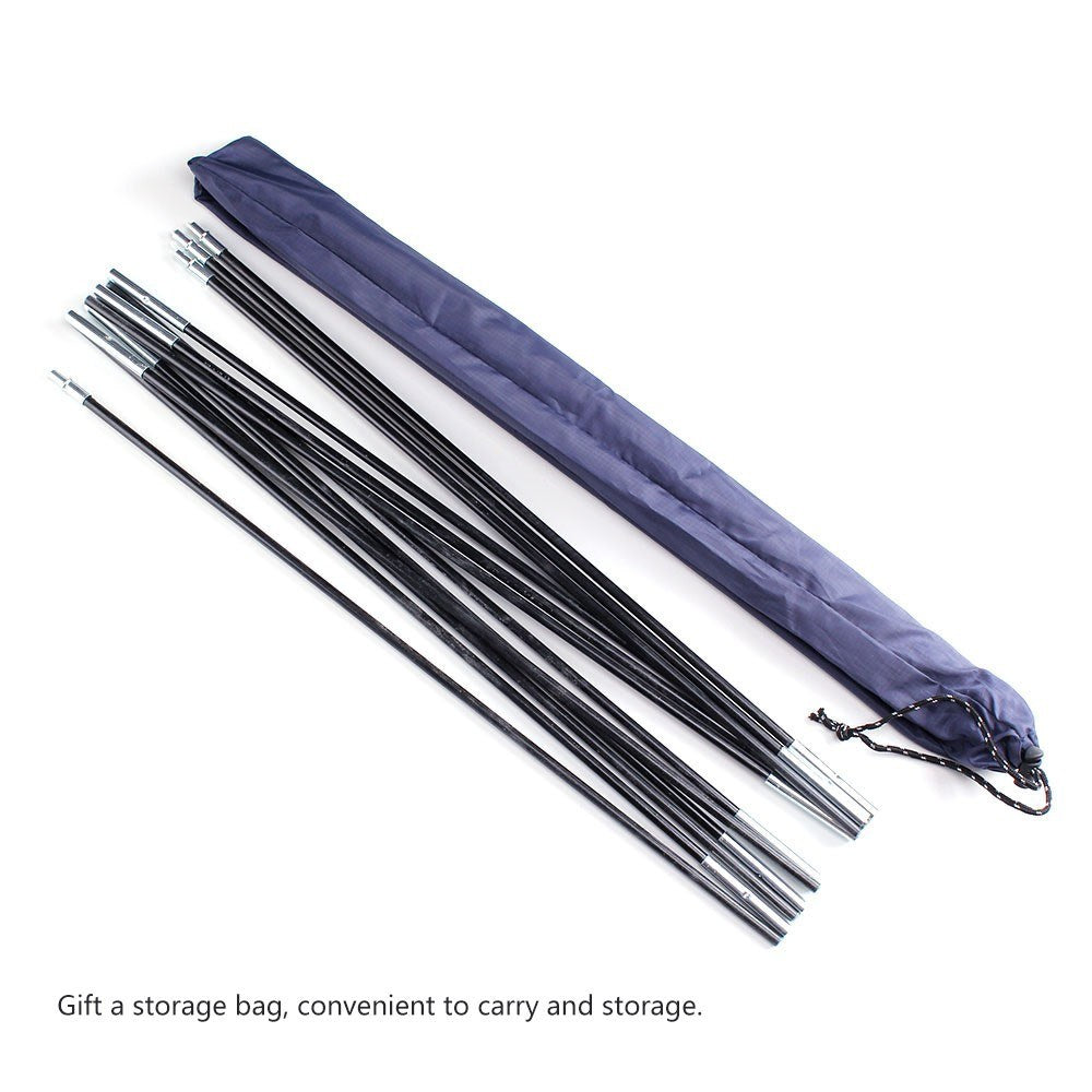 1 Pair Outdoor Camping Tent Collapsible Support Rod Glass Fiber Replacement Tent Pole Kit