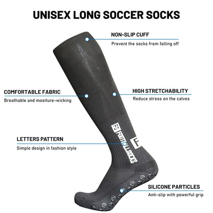 1 Pair Football Socks Sports Polyester Anti-Slip Baseball Football Soccer Tube Socks High Tube Long Knee Breathable Compression Socks