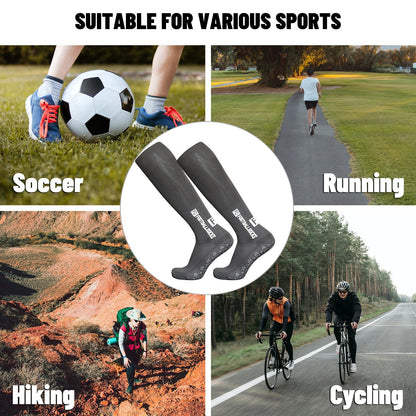 1 Pair Football Socks Sports Polyester Anti-Slip Baseball Football Soccer Tube Socks High Tube Long Knee Breathable Compression Socks