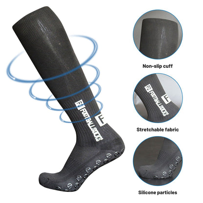 1 Pair Football Socks Sports Polyester Anti-Slip Baseball Football Soccer Tube Socks High Tube Long Knee Breathable Compression Socks