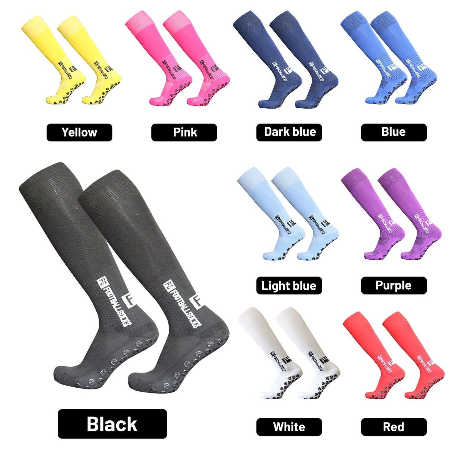 1 Pair Football Socks Sports Polyester Anti-Slip Baseball Football Soccer Tube Socks High Tube Long Knee Breathable Compression Socks