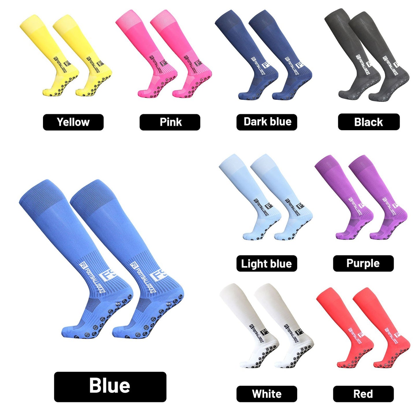 1 Pair Football Socks Sports Polyester Anti-Slip Baseball Football Soccer Tube Socks High Tube Long Knee Breathable Compression Socks