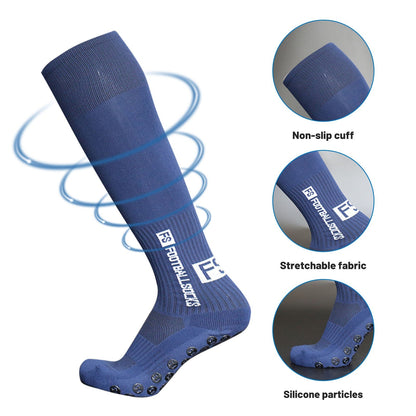 1 Pair Football Socks Sports Polyester Anti-Slip Baseball Football Soccer Tube Socks High Tube Long Knee Breathable Compression Socks