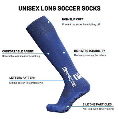 1 Pair Football Socks Sports Polyester Anti-Slip Baseball Football Soccer Tube Socks High Tube Long Knee Breathable Compression Socks