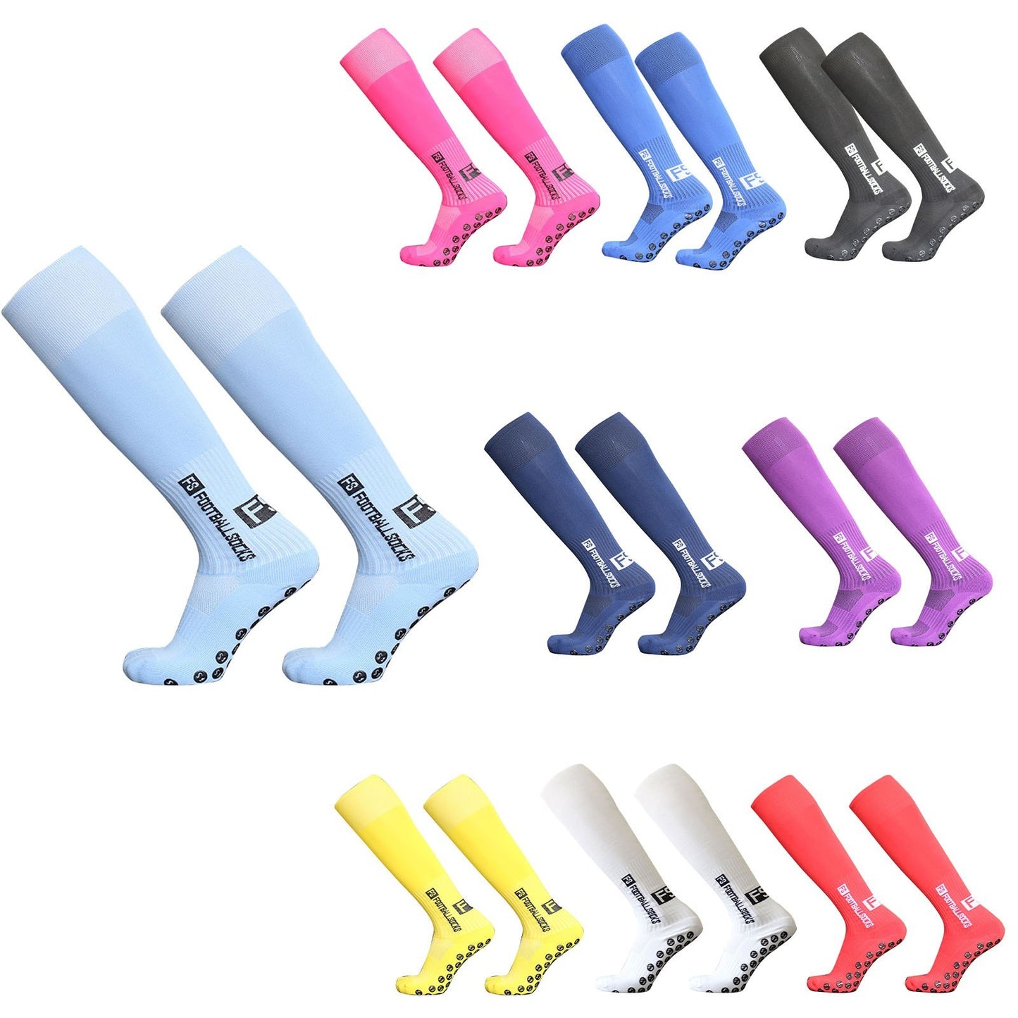 1 Pair Football Socks Sports Polyester Anti-Slip Baseball Football Soccer Tube Socks High Tube Long Knee Breathable Compression Socks