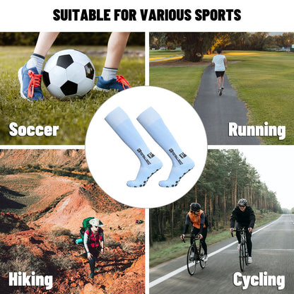 1 Pair Football Socks Sports Polyester Anti-Slip Baseball Football Soccer Tube Socks High Tube Long Knee Breathable Compression Socks