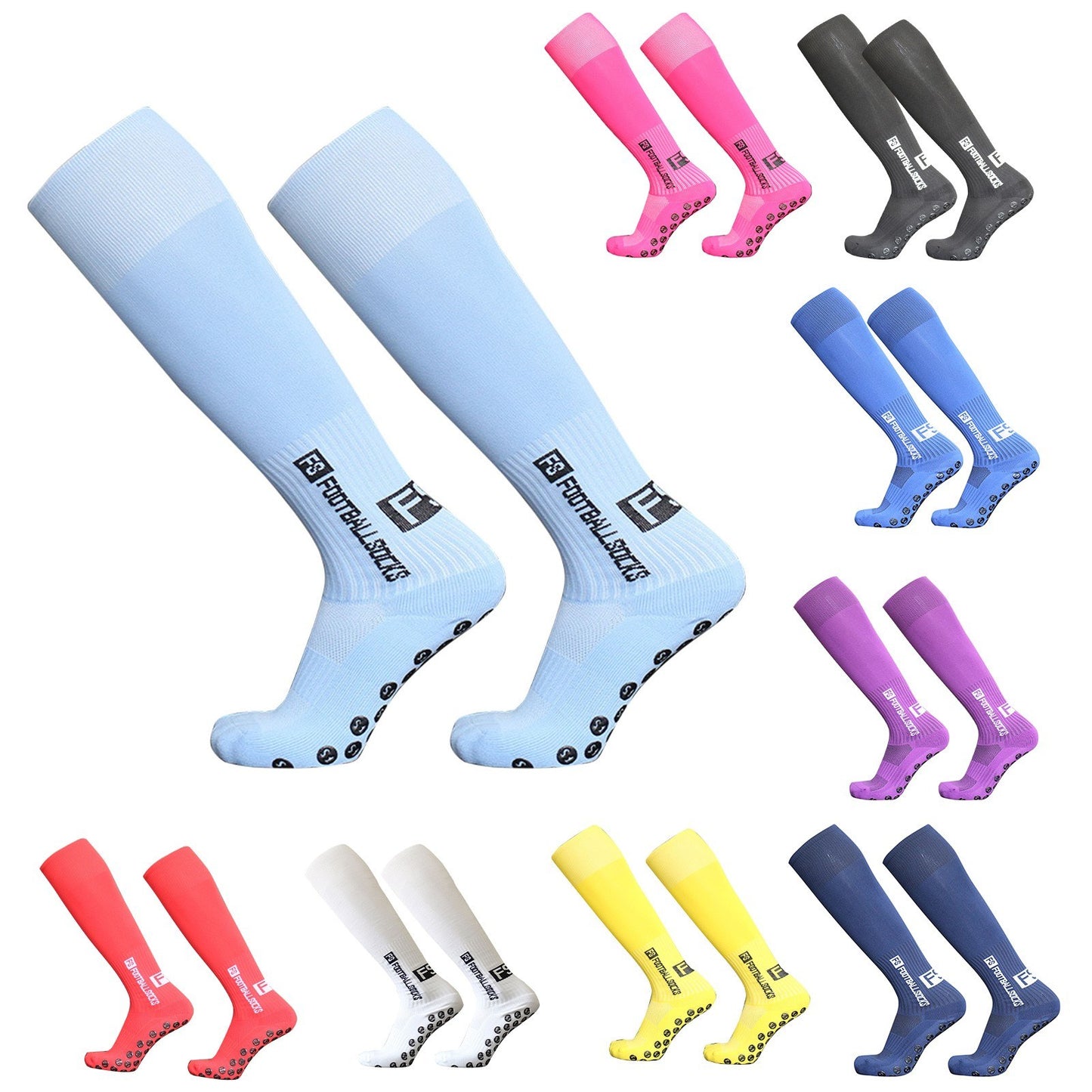 1 Pair Football Socks Sports Polyester Anti-Slip Baseball Football Soccer Tube Socks High Tube Long Knee Breathable Compression Socks