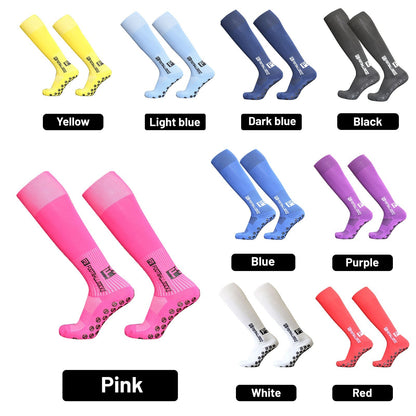 1 Pair Football Socks Sports Polyester Anti-Slip Baseball Football Soccer Tube Socks High Tube Long Knee Breathable Compression Socks